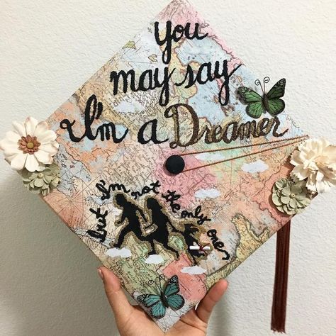 Creative Graduation Caps, Graduation Cap Ideas, College Grad Cap Ideas, High School Graduation Cap, College Graduation Cap Decoration, Grad Cap Designs, Diy Graduation Cap, Graduation Cap Toppers, Graduation Cap Designs