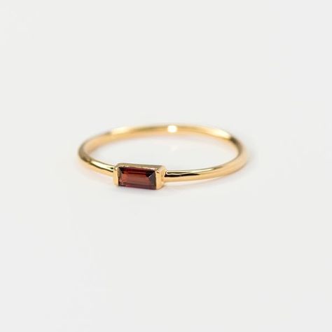 Dainty Ruby Ring, Dainty Gold Band, 14k Gold Hoop Earrings, Small Gold Hoop Earrings, Emerald Rings, Small Gold Hoops, Baguette Ring, Ring Minimalist, Minimalist Ring