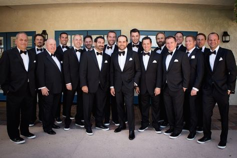 Groom %26 Groomsmen in Converse Shoes Photography: Jay Lawrence Goldman Photography Read More: http://www.insideweddings.com/weddings/rustic-vintage-outdoor-ceremony-tent-reception-in-palm-springs/692/ Suit With Converse, Ceremony Tent, Vintage Outdoor Wedding, Vintage Outdoor Weddings, Outdoor Rustic Wedding, Groom Bowtie, Black And White Tuxedo, Coachella Music Festival, Rustic Vintage Wedding