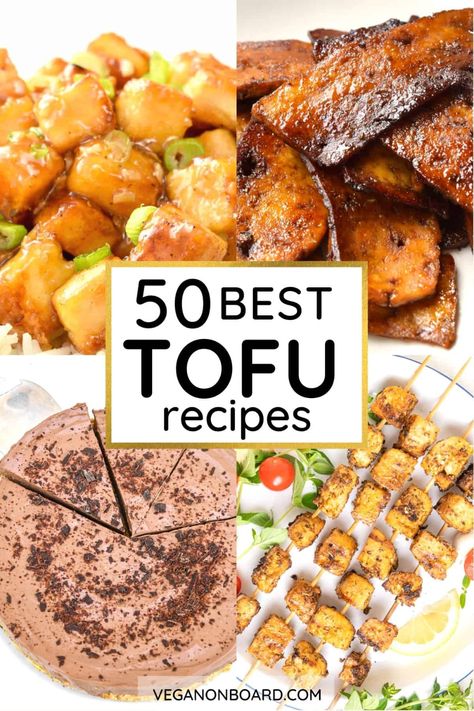 50 Best Vegan Tofu Recipes (Easy & Delicious!) Vegan Tofu Recipes Easy, Meals With Tofu, Vegan Tofu Recipes, Tofu Dessert, Best Tofu Recipes, Vegan Key Lime Pie, Best Tofu, Vegan Key Lime, Vegan Breakfast Casserole