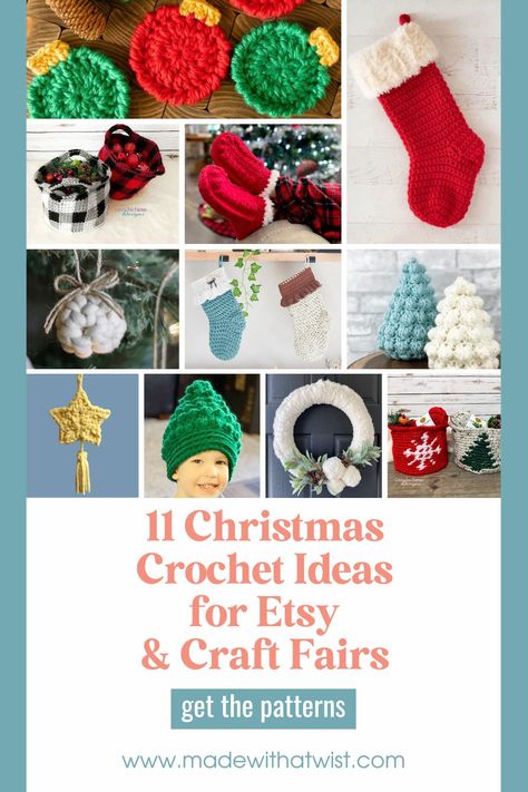 Christmas Craft Fair Ideas, Christmas Crochet Ideas, Craft Fair Ideas, Craft Fair Ideas To Sell, Thanksgiving Crochet, Ideas To Sell, Crochet Bloggers, Christmas Crafts To Sell, Christmas Craft Fair