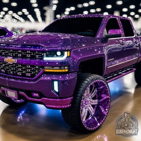 Truck With Led Lights, Durango Truck, Purple Truck, Purple Cars, Lifted Vehicles, Purple Jeep, Trucks Lifted, Car Aesthetics, Trucks Lifted Diesel