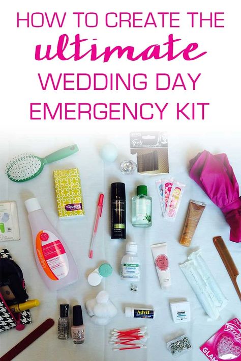 Bride Kit, Bride Emergency Kit, Bridal Emergency Kits, Wedding Emergency Kit, Wedding Planner Business, Wedding Kit, Emergency Bag, Planner Tips, Wedding Prep