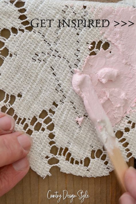 Plaster Paris Ideas, Plaster Crafts Diy, Plaster Of Paris Crafts Diy, Plaster Of Paris Crafts, Plaster Craft, Plaster Hands, Paris Crafts, Lace Stencil, Plaster Painting