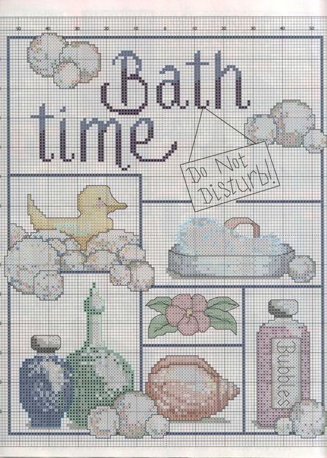 bath time 2 of 3 Bathroom Cross Stitch, Crewel Embroidery Patterns, Christian Cross Stitch, Christmas Embroidery Patterns, Cross Stitch Kitchen, Beautiful Cross Stitch Pattern, Blackwork Embroidery, Cross Stitch Love, Cross Stitch Baby