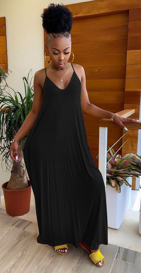 Long Maxi Dress Black Women, Causal Dresses For Black Women, Summer Outfits Black Woman Dress, Long Sundress Outfit Summer, Sun Dresses For Summer Black Women, Long Sundress Outfit Casual, Black Maxi Dress Outfit Ideas Summer, Sun Dresses Black Women, Sundress Black Women