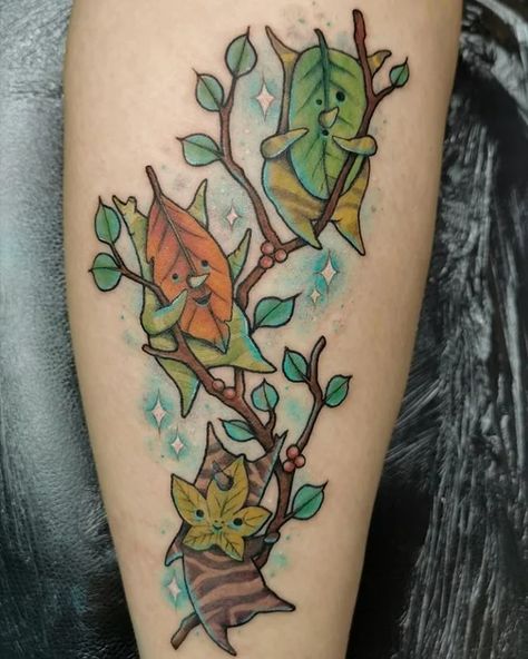 Legend Of Zelda Korok Tattoo, Zelda Tattoo Design, Korok Tattoo, Legend Of Zelda Tattoo, Zelda Drawing, Earthy Tattoos, Nerdy Tattoos, Zelda Tattoo, Wild Tattoo