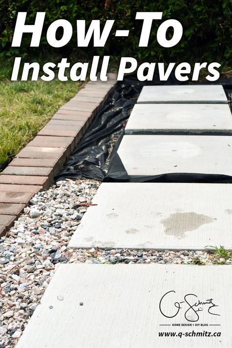 Thinking about adding to your landscaping this year? Today I'm going to explain how to install pavers in case you wanted a similar look at your house. Setting Pavers Diy, How To Make A Pathway Diy, How To Lay Paving Stones, How To Do Pavers Walkways, Large Paver Pathway, Rock And Paver Walkway, Adding Pavers To Side Of Driveway, How To Install Stepping Stones, Install Pavers Over Dirt