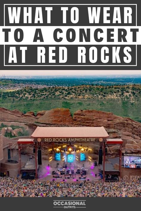 People enjoying a concert at red rocks The Head And The Heart Concert Outfit, Red Rocks Country Concert Outfit, What To Wear To A Concert At Red Rocks, Outdoor Rock Concert Outfit Fall, Red Rock Concert Outfit, Red Rocks Outfit Concert, Redrocks Concert Outfit, Red Rocks Concert Outfit Winter, Steve Miller Band Concert Outfit