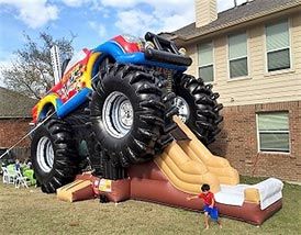 Monster Truck Bounce House Monster Jam Birthday, Monster Jam Party, Monster Truck Theme, Inflatable Rentals, Bounce House Rentals, Monster Truck Party, Truck Theme, Monster Trucks Birthday Party, Inflatable Slide