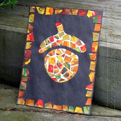 So cool!  Easy autumn craft idea for kids - acorn mosaics - what a simple fall craft! Acorn Craft, Preschool Fall, Fall Acorns, Acorn Crafts, Fun Fall Crafts, Fall Art Projects, Fall Preschool, Fall Art, Fall Crafts For Kids