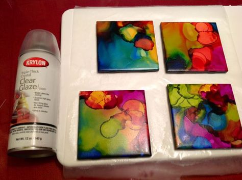 Alcohol Ink Tiles, Alcohol Ink Crafts, Ink Crafts, Tile Crafts, Diy Coasters, Art Resin, Alcohol Ink Painting, Alcohol Ink Art, Tile Coasters