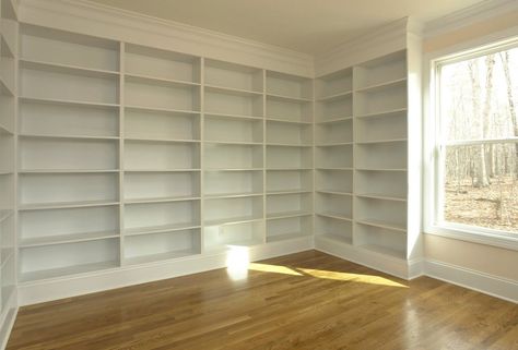 Home Office Library Ideas, Home Library Rooms, Home Office Library, Library Wall, Empty Room, Home Libraries, Design Seeds, Built In Bookcase, Natural Home Decor