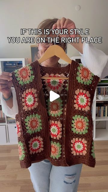 Sebnem Graham on Instagram: "Crochet Boho Vest 
Handmade by GrahamsBazaar 
.
https://grahamsbazaar.etsy.com
.
#trendingnow #bestseller #vest #unisexfashion #crochet #croche #crocheting #crochê #crochetando #boho #fashion #handmade #fyp #foryou #outfitoftheday #ootd #instafashion #fallfashion #gift #etsy #etsyshop #etsyseller" Granny Square Vest Pattern Free, Vest Pattern Free, Boho Vest, Crochet Vest, Vest Pattern, Boho Crochet, Knit Vest, Trending Now, Womens Vest