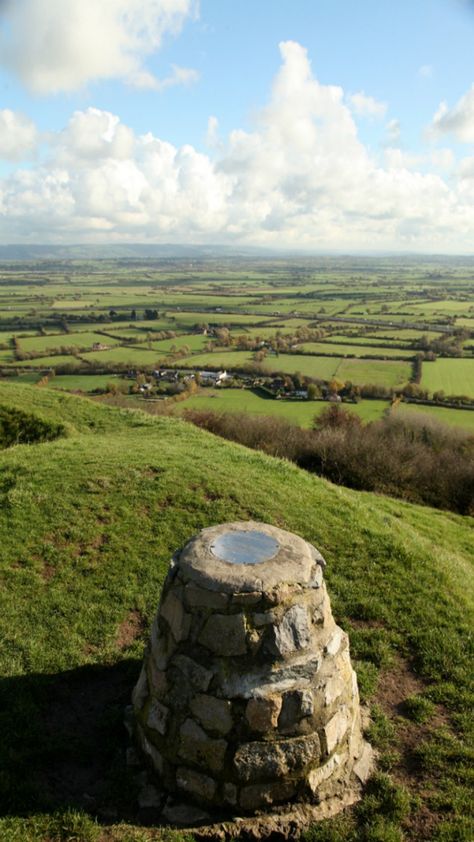 Views over the Somerset Levels from Brent Knoll Mendip Hills, Tudor Houses, Somerset Levels, Garden Walls, Somerset England, Hidden Garden, Tudor House, England Travel, Uk Travel