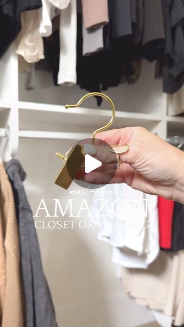 Hillary |  Design | LifeStyle | Content Creator on Instagram: "AMAZON Closet Must Have⁣ ⁣ Link in Bio to SHOP OUR HOME. Select SHOP INSTAGRAM & find this cover photo. Comment SHOP for links. ⁣https://shop.thehillarystyle.com/amzn/ClosetOrganizingLIST ⁣ I cannot believe what a game changer this simple little clip has been for my closet. No more digging through shorts to find the perfect pair. They all hang perfectly and it comes in silver as well. I also linked my favorite skirt hanger as well!⁣" Hang Shorts In Closet, Hanging Shorts In Closet, How To Hang Shorts In Closet, Closet Hangers Ideas, Amazon Closet, New House Construction, Lifestyle Content Creator, Closet Hangers, Skirt Hangers