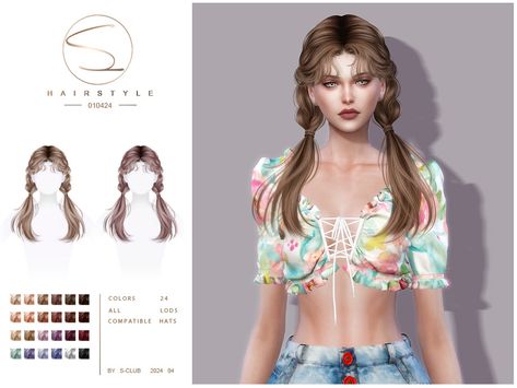 Sims 4 Hair Updo Cc, Wedding Hair Colors, 4 Braids, Ipad Ideas, Cc Sims4, Cc Hair, Sims 4 Dresses, Sims Four, Small Braids