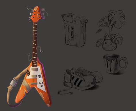 Guitar and prop sketches for my latest project! More to show soon! 🎸🎧 . . . . . #visualdevelopment #propdesign #conceptart #digitalart… | Instagram Guitar Concept Art, Prop Concept Art, Props Concept, Props Art, Game Concept, Prop Design, Visual Development, Art References, Zbrush