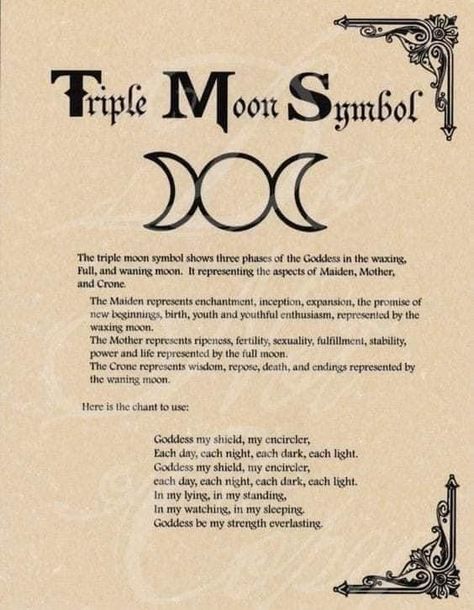 Triple Moon Symbol, Moon Meaning, Tattoo Moon, Moon Symbol, Pagan Symbols, Wiccan Symbols, Moon Symbols, Wiccan Magic, Goddess Tattoo