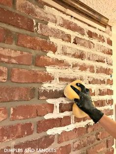 Mortar Wash Brick Fireplace, Mortar Wash Brick, Mortar Wash, Wash Brick Fireplace, Lime Wash Brick, White Wash Brick Fireplace, German Schmear, German Smear, Dimples And Tangles