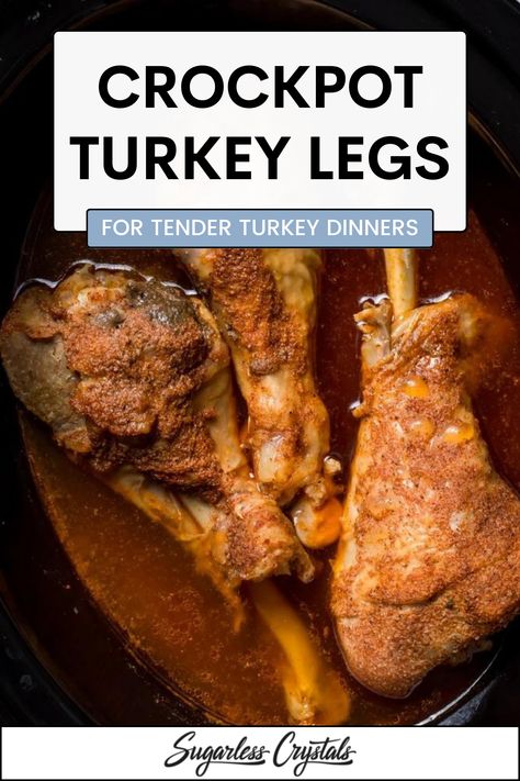 Crockpot Turkey Legs Slow Cooker, Slow Cooker Turkey Legs Recipes, Turkey Legs In Crockpot, Turkey Drumstick Recipe, Turkey Legs Recipe, How To Cook Turkey, Legs In The Air, Turkey Leg Recipes, Low Carb Slow Cooker Recipes