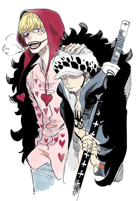 Corazon And Law, Law And Corazon, Law Corazon, Trafalgar Law, One Piece Drawing, One Piece Images, One Piece Comic, One Piece Pictures, One Piece Fanart