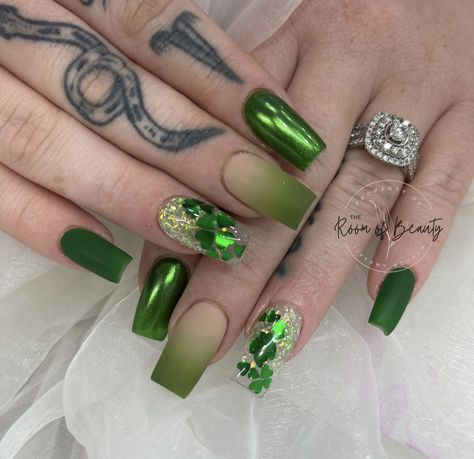 St Pats Nails, Saint Patrick’s Day Nails, St Patricks Day Nails Design, St Pattys Day Nails, Patty Nails, Patrick Nails, St Patrick Day Nails Acrylic, Saint Patrick Nail, St Patricks Day Nails