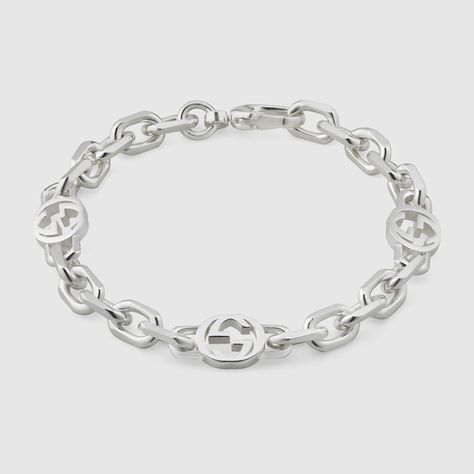 Shop the Interlocking G chain bracelet at GUCCI.COM. Enjoy Free Shipping and Complimentary Gift Wrapping. Gucci Silver Bracelet, Gucci Bracelet, Latest Bracelets, Vintage Bangle Bracelets, Faux Pearl Bracelet, Luxury Bracelet, Vintage Bangles, Sterling Silver Charm Bracelet, 925 Silver Bracelet