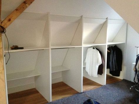 Attic Closet Ideas, Attic Wardrobe, Attic Closet, Attic Playroom, Simple Closet, Open Closet, Attic Design, Attic Bathroom, Attic Apartment