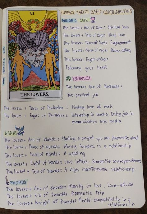 Tarot: Exploring Spreads and Meanings Tarot Card Combo Meanings, Tarot Cards Interpretation, All Tarot Card Meanings, The Lovers Aesthetic Tarot, Tarot Notes Journal, Tarot Combinations Meanings, The Emporer Tarot Cards Meaning, Tarot Art Aesthetic, How To Read Tarot Cards For Beginners