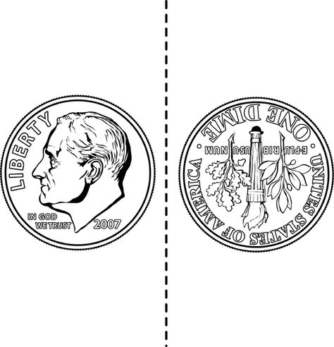 Two Sided Dime Dime Tattoo, Bilingual Kindergarten, Clip Art Black And White, Focus Boards, Money Template, Black And White Google, Money Math, Money Worksheets, Summer Learning