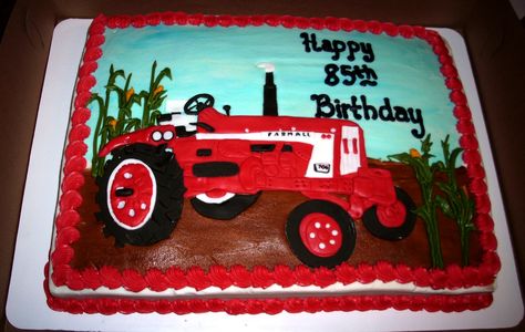 Red Tractor Birthday Party Cake, Red Tractor Cake, Cake Tractor, Tractor Cakes, Red Tractor Birthday, Tractor Birthday Cakes, Farm Birthday Cakes, Tractor Cake, Tractor Birthday Party