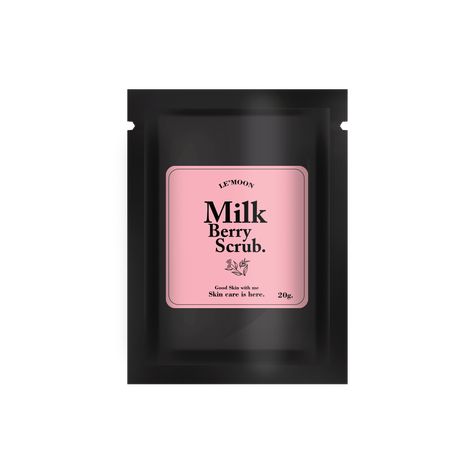 Black And Pink Packaging Design, Pink And Black Packaging, Scrub Packaging, Milk Scrub, Boxes Design, Charcoal Face Wash, Cookies Branding, Black Packaging, Cosmetic Packaging Design