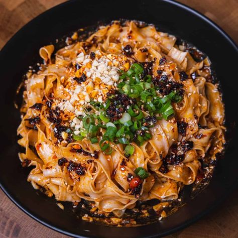 Miso Chili Noodles - GENIUS EATS Creamy Spicy Miso Ramen, Miso Rice Noodles, Spicy Asian Recipes, Miso Stir Fry Sauce, Vegan Miso Recipes, Healthy Rice Noodle Recipes, Recipes With Miso, Yakisoba Noodles Recipe, Miso Noodles