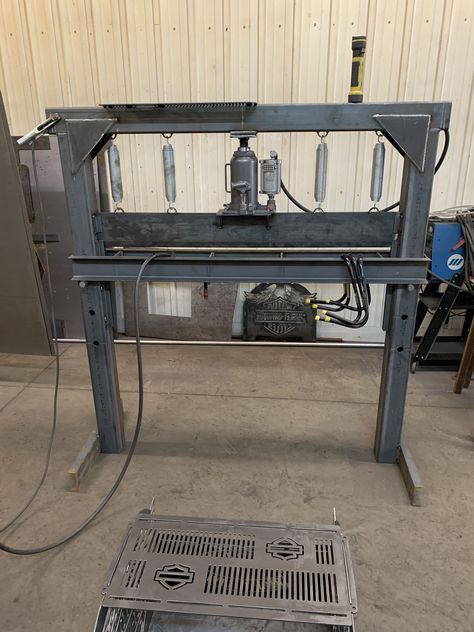 Metal Work Table, Sheet Metal Bender, Hydraulic Press Brake, Exterior Door Designs, Welding Tables, Sheet Metal Tools, Welding Shop, Power Tool Storage, Metal Fabrication Tools