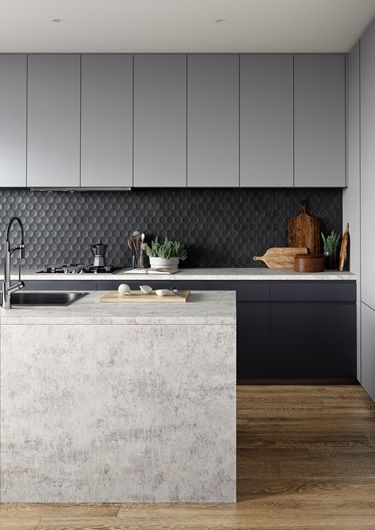 Inspiration gallery Urban Style Kitchen, Timber Kitchen, Urban Kitchen, Concrete Kitchen, Classic Kitchen, Dark Interiors, Kitchen Inspiration Design, Grey Kitchen, Kitchen Cabinetry