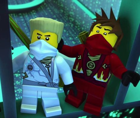 Zane X Kai Ninjago, Kai X Zane, Lego Cartoon, Kai Ninjago, Ninjago Kai, Lego Movie, Lego Ideas, Lego Ninjago, Cartoon Shows