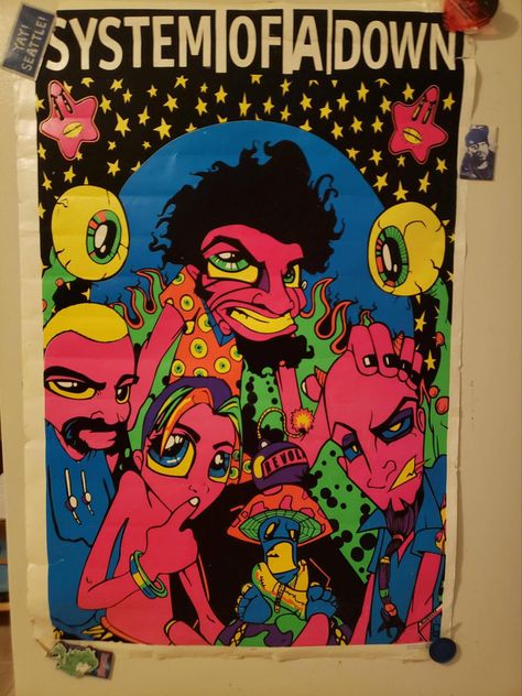 Metal Posters Art, Blacklight Posters, Kaos Oblong, System Of A Down, Tattoo Art Drawings, Metallic Wallpaper, Shakira, Art Inspiration Drawing