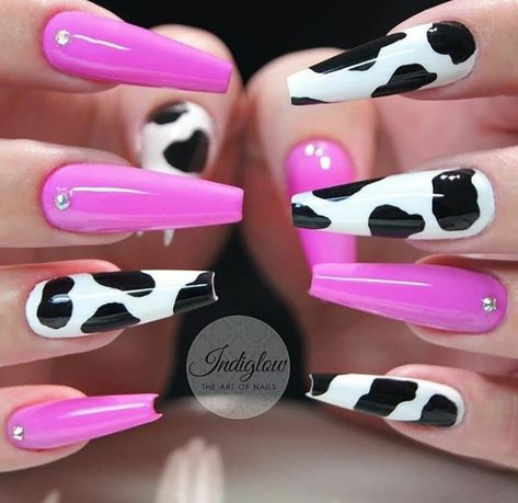 Ongles Bling Bling, Cow Nails, Stiletto Nails Designs, Nails Square, Fall Acrylic Nails, Red Nail Designs, Colorful Nail Designs, Pink Acrylic Nails, Beautiful Nail Designs