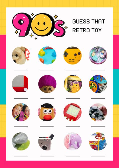 90s Props, 90’s Party, 90s Party Games, 90s Decorations, Y2k Birthday Party, 90s Party Ideas, 90s Party Decorations, 90s Games, 80s Party Decorations