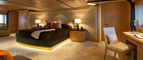 MY Imagine: Superyacht Interior design by Andrew Winch Yacht Bedroom, Luxury Yacht Interior, Yacht Interior Design, Yacht Interior, Luxury Yacht, Boats Luxury, Yacht For Sale, Yacht Design, Super Yachts