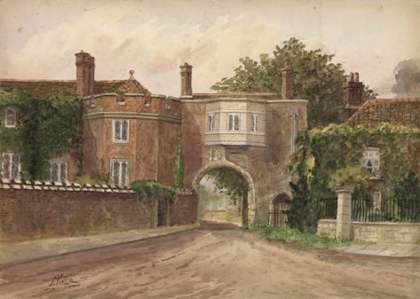 Old palace, Richmond, Surrey from the green, 1926 – Orleans House Gallery Richmond Palace, Old Palace, Richmond London, Richmond Upon Thames, Cathedral Architecture, House Gallery, Historic Houses, Henry Viii, White Queen