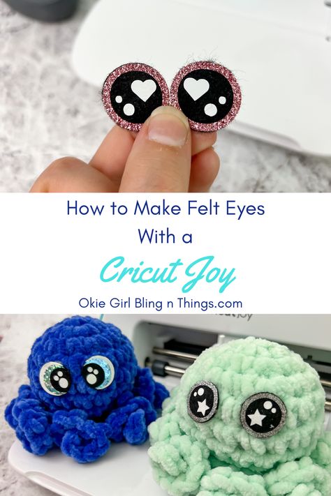 Did you know that you can make your very own felt kawaii eyes for amigurumi with your Cricut Joy? Yes, you sure can! You can actually make felt eyes with any Cricut Machine! I made a full length video tutorial for making them also, so you will have step by step instructions! . . . #crochet #cricut #cricutcrafts #kawaiieyes #felteyes #howtomakefelteyeswithcricutjoy #cricutjoyfelt Eyes For Amigurumi, Kawaii Eyes, Kawaii Felt, Felt Eyes, Crochet Baby Gifts, Crochet Hack, Crochet Eyes, Quick Crochet Patterns, Craft Fair Displays