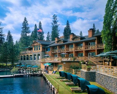 Bass Lake, CA: The Pines Resort and Ducey's On the Lake Bass Lake California, Lakeside Resort, Lakes In California, Lake Hotel, California Camping, Bass Lake, Fall Camping, Lake Lodge, California Vacation