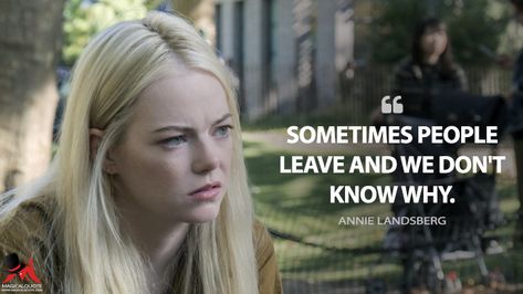 Annie Landsberg: Sometimes people leave and we don’t know why. #AnnieLandsberg #Maniac Maniac Netflix, Movie Script, Sometimes People, Movie Scripts, People Leave, You're Amazing, Urdu Words, Tv Show Quotes, Don T Know