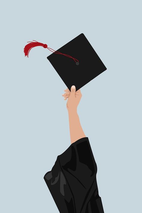 Graduation cap, aesthetic illustration vector | premium image by rawpixel.com Graduation Pictures Backgrounds, Graduation Vector Illustrations, Graduation Cap Wallpaper, College Graduate Aesthetic, Graduation Wallpaper Aesthetic, Graduation Cap Aesthetic, Aesthetic Graduation Cap Designs, College Aesthetic Wallpaper, Graduation Cap Illustration