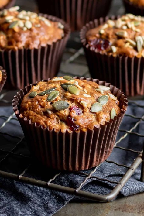 58 Birthday Cake, Pumpkin Seed Muffins, Healthy Muffins For Kids, Paleo Pumpkin Muffins, Cranberry Pumpkin, Seed Muffins, Savory Pumpkin Recipes, Pumpkin Seed Recipes, Pumpkin Muffin Recipes