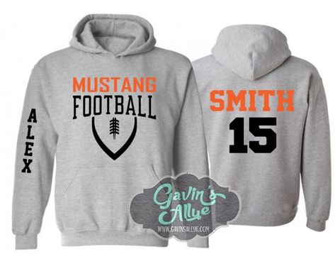 Football Hoodie | Customize Team & Colors | Football Spirit Wear | Adult or Youth Sizes by GavinsAllye on Etsy Football Mom Hoodies, Grandma Hoodie, Basketball Hoodies, Football Hoodies, Football Spirit, Hoodie Customize, Football Cheer, Baseball Tee Shirts, Mom Hoodies