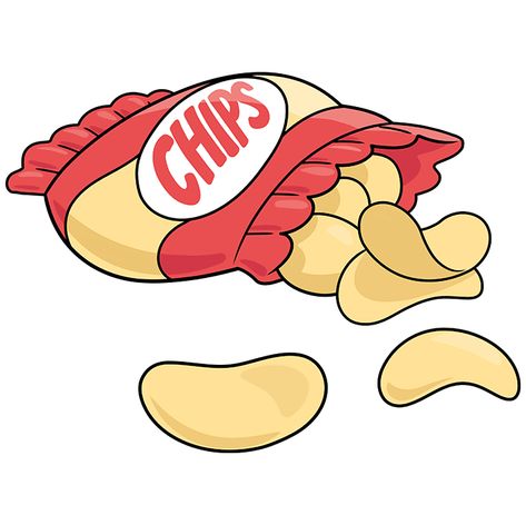 Potato Chips Drawing, Chips Drawing, New Drawing Ideas, How To Draw Fish, Potato Drawing, Cartoon Potato, Easy Drawing Guides, Drawing Steps, Drawn Fish