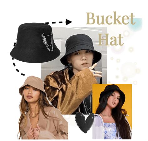 '90s Bucket Hat Fashion Outfit | ShopLook Yoongi Bucket Hat, Bucket Hat Fashion, Shoplook Outfits, Chain Decor, Casual Trends, Classic Hats, Outfit Maker, Outfit Shoplook, Bts Yoongi